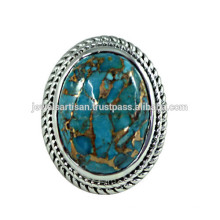 Blue Copper Turquoise 925 Solid Silver Ring Jewelry